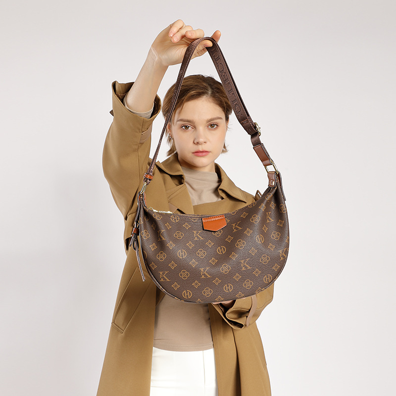 MK F genuine goods 2024 New Korean Style Fashionable Exquisite Portable Dumpling Bag Shoulder All-match Shoulder Texte Crossbody Bag