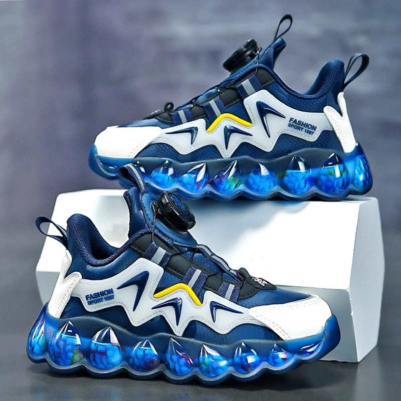 Chaussures de sport printemps/été pour garçons, nouveau modèle, en maille respirante avec bouton rotatif, design tendance pour l'été_voghion.com