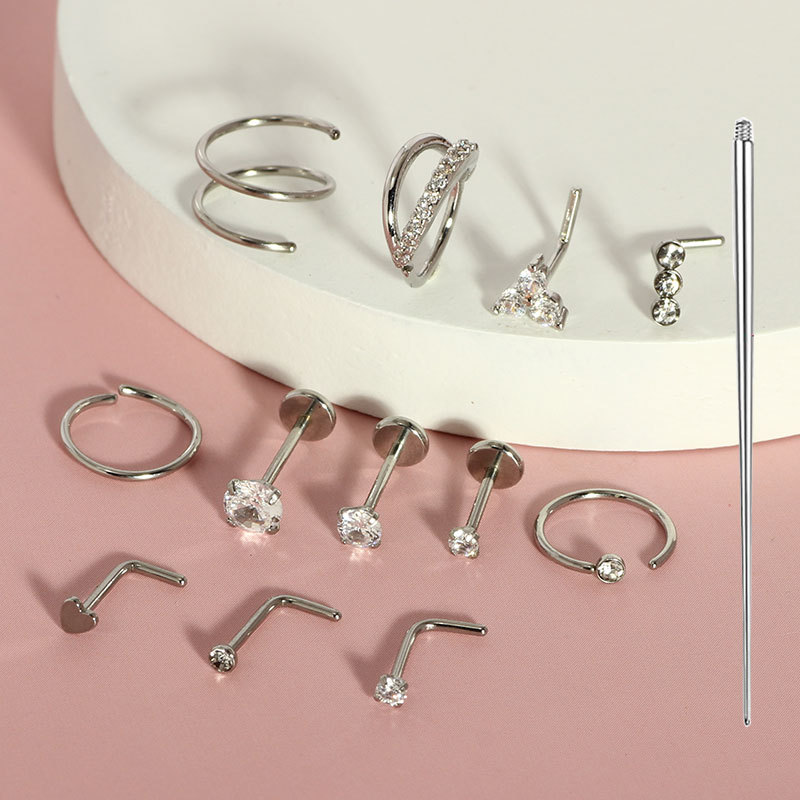 Pointed titanium steel lip stud product view