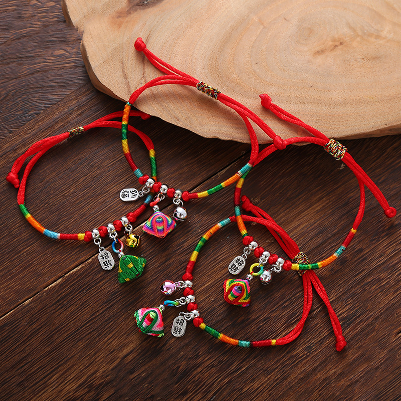 Dragon Boat Festival five-color rope bracelet ethnic style national fashion tiger lion zongzi hand rope Yiwu small commodity jewelry wholesale Dragon Boat Festival five-color rope bracelet ethnic style national fashion tiger lion zongzi hand rope Yiwu small commodity jewelry wholesale
