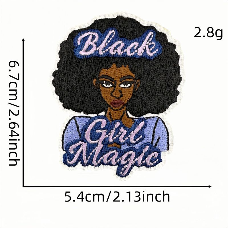 ファッショナブルな黒人少女魔法の布ステッカー刺繍漫画パッチアクセサリーパッチ在庫ありコンピュータ刺繍ホットメルト接着剤|undefined