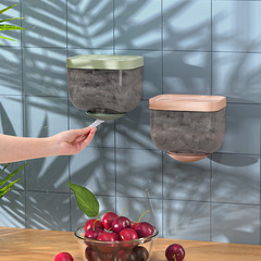 Creative Kitchen Food Wrap Storage Box, Household Food Bag Storage Box, No-Hole Wall-Hanging Food Cover Storage Box