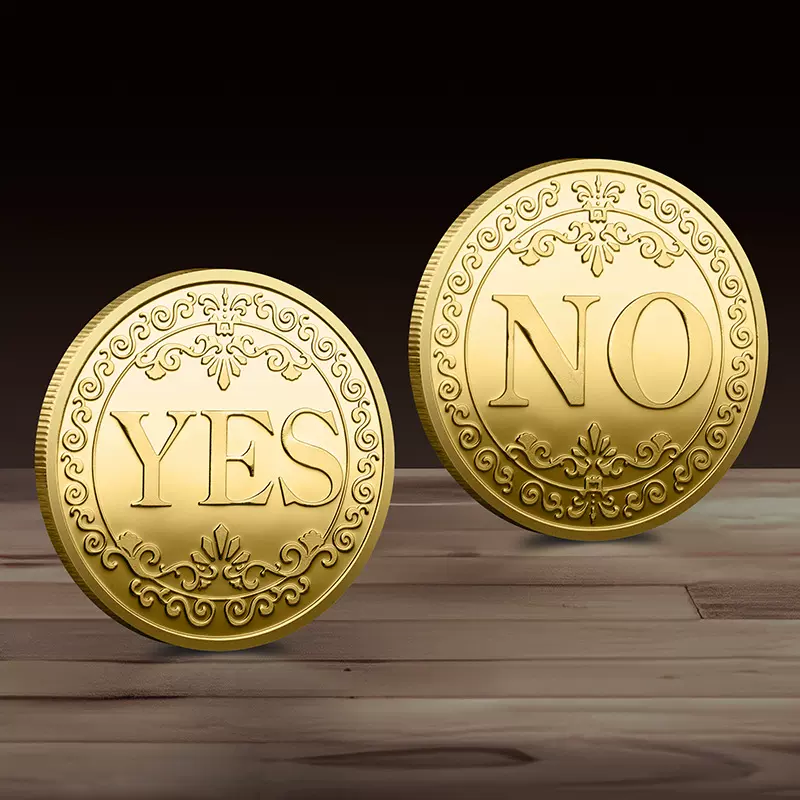 【YES NO】镀金单手把玩魔术硬币 决策幸运金币牙仙子外币纪念币