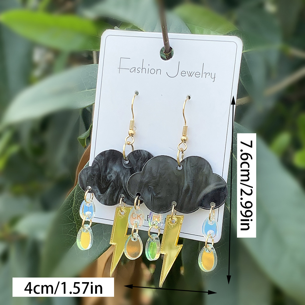 Acrylic Material 1 Pair Novelty Simple Style Clouds Lightning Arylic Drop Earrings