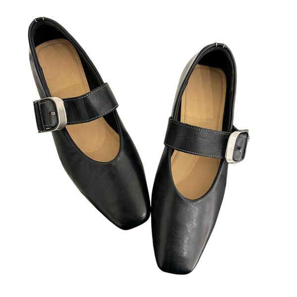 Retro small design Mary Jane shoes square toe low-cut with a strap