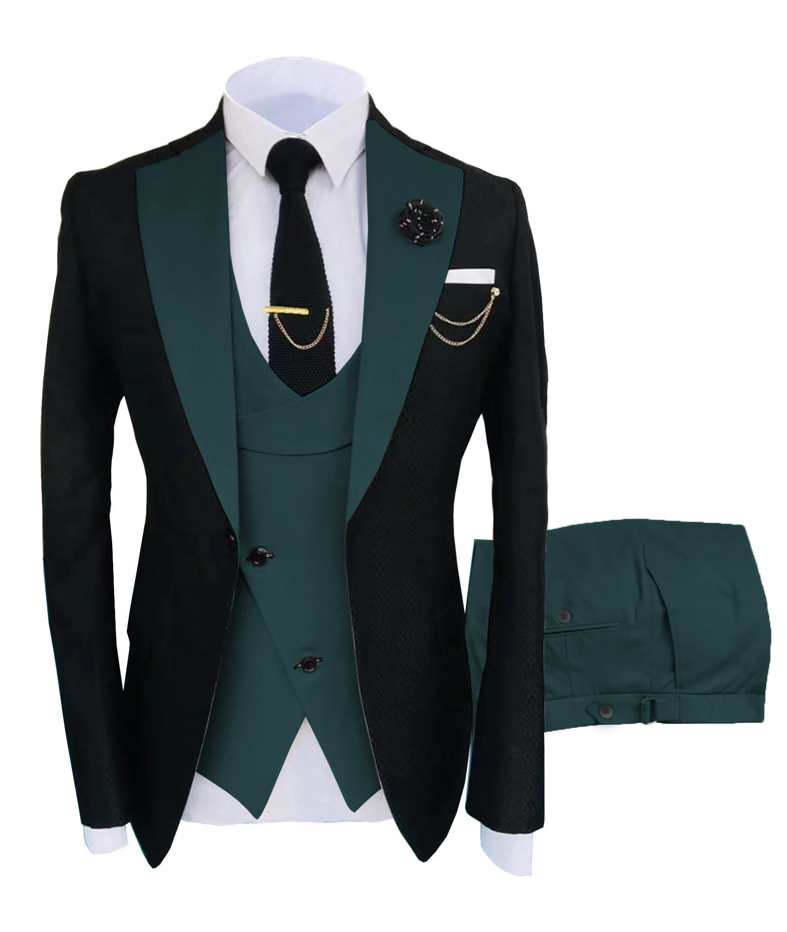 Классический костюм куртка, свадебное платье, жилет, брюки, набор, slim fit