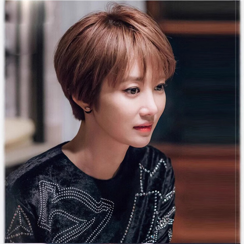 Yiwu wig short hair lady she is very beautiful air bangs Gao Junxi with wig batch
