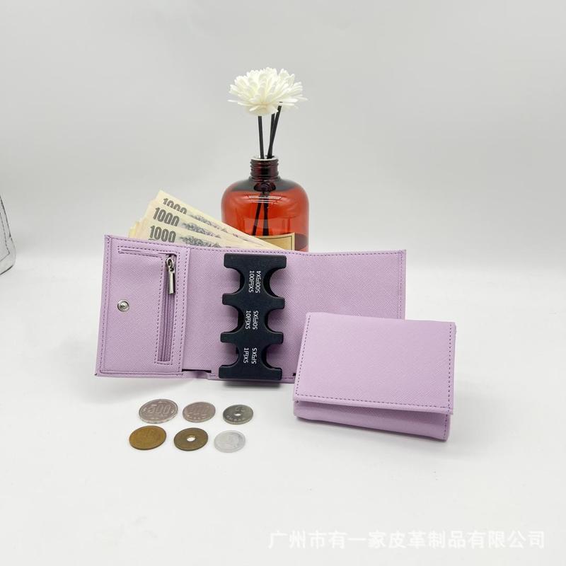 日韓の人気十字紋三つ折りコインクリップの短い財布はシンプルです。|undefined