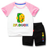 B.Duck, summer shorts suitable for men and women, cartoon T-shirt, set, suitable for teen