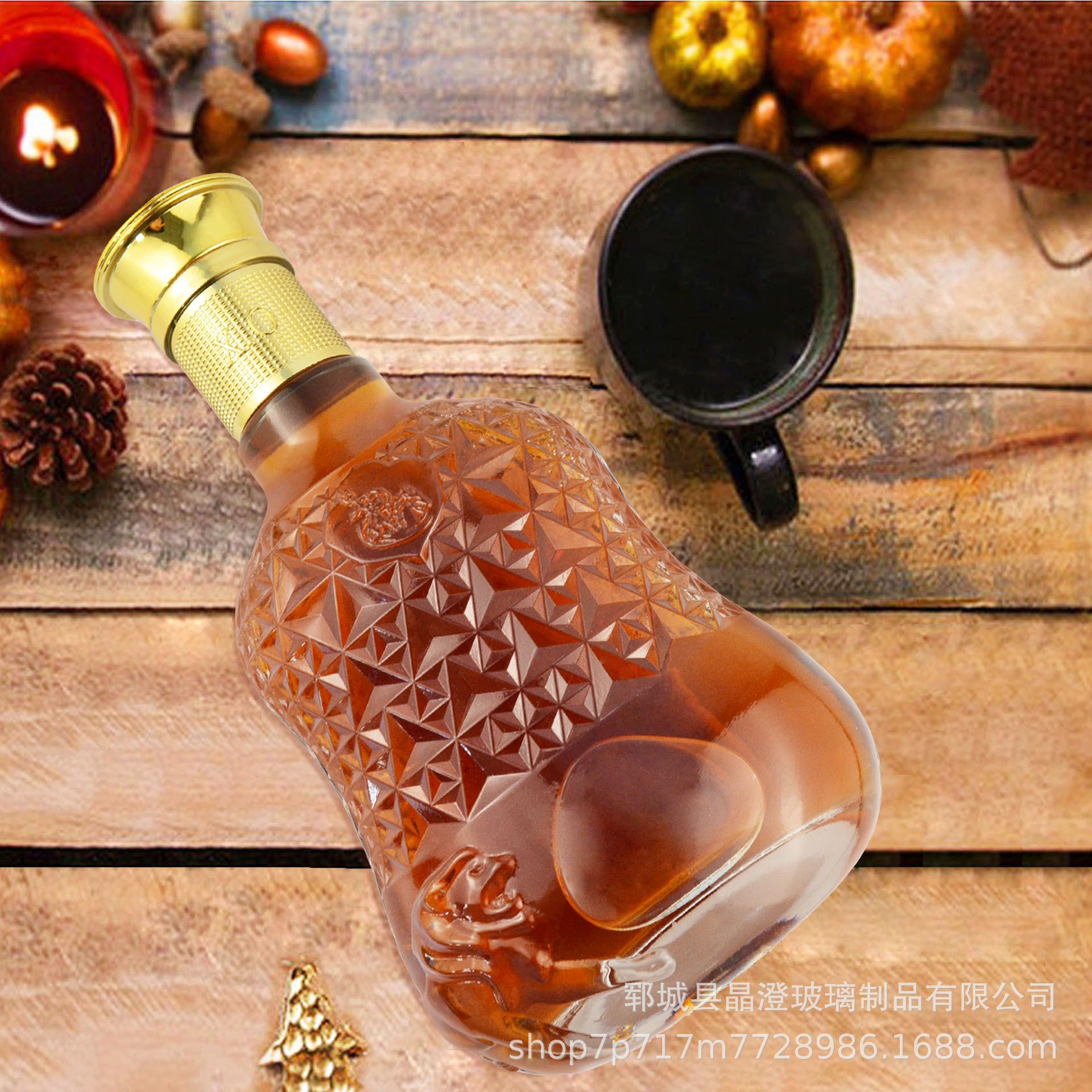 透明玻璃洋酒瓶700ml红酒瓶威士忌伏特加玻璃空酒瓶酒柜装饰瓶