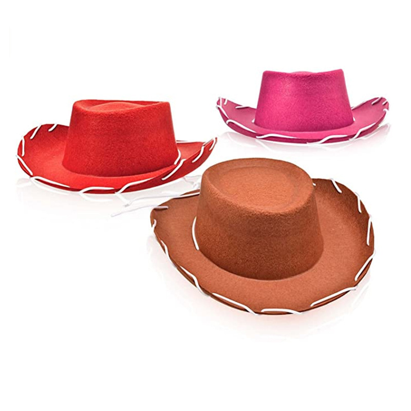 Western cowboy hat costume props Halloween carnival non-woven shaped hat party men's big eaves decorative top hat_voghion.com