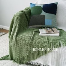 北欧简约风针织沙发盖毯空调毯毛毯床尾巾装饰样板房搭巾包邮新款
