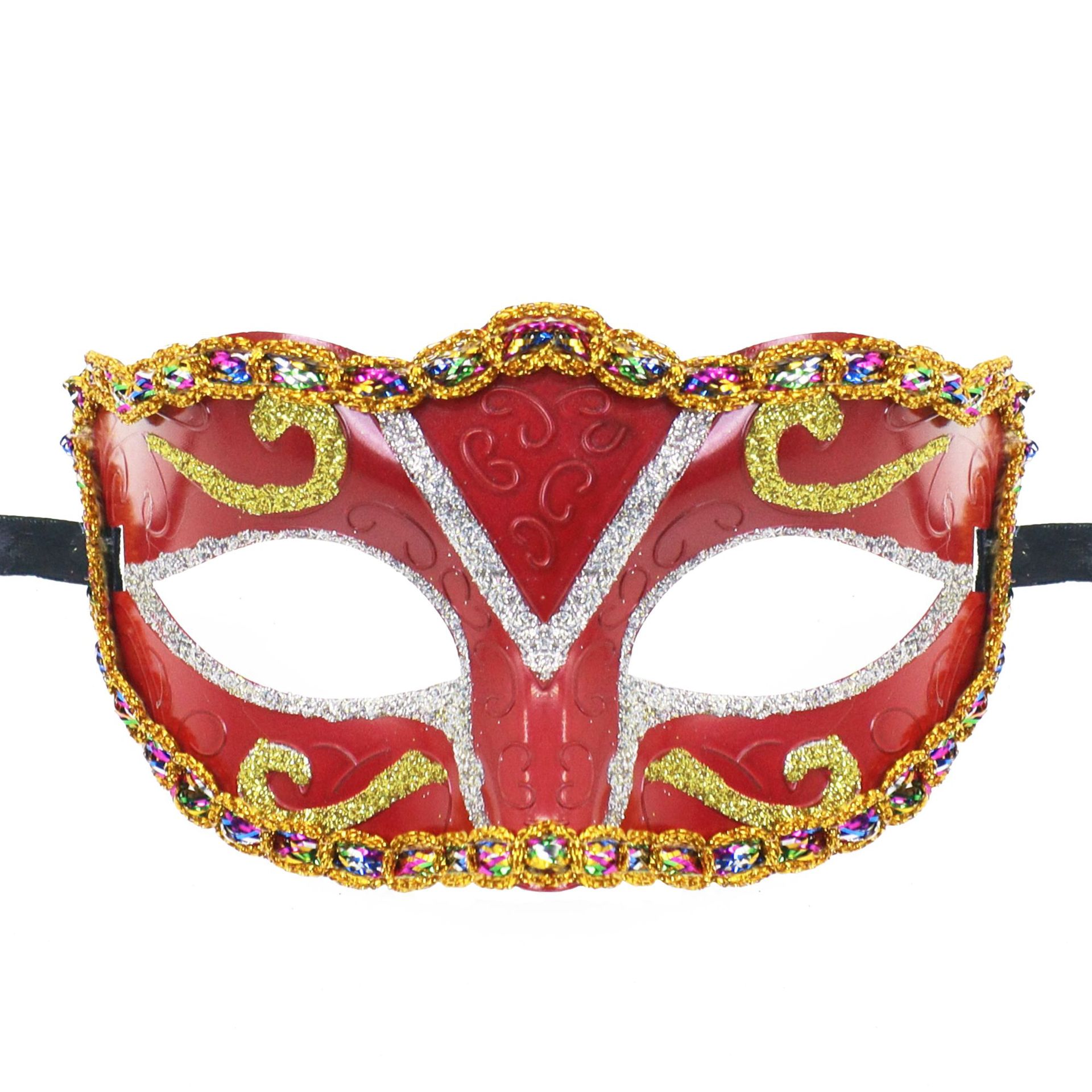 Amazon máscaras de fiesta de carnaval de venta caliente máscaras de baile unisex pintadas alrededor del borde de San Valentín
