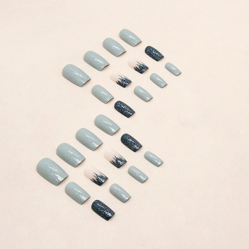 Produits pour faux ongles portables, minimaliste, longueur moyenne, mode, poudre brillante polyvalente_voghion.com
