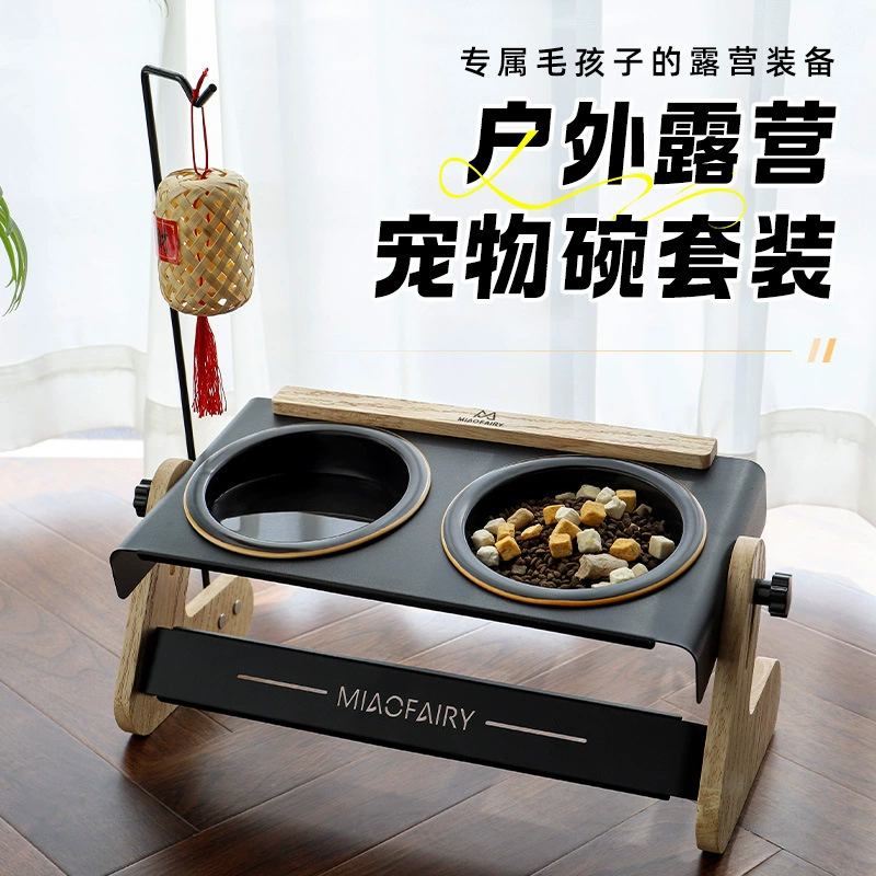 Новый трансграничный кемпинг собачий миска кошачий миска усиленная регулировка металла стабильный и долговечный