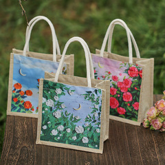 Early Foam Cotton Gift Bag, Misty Floral Series, Artistic Plant Ins Gift Giving Packaging Bags, 4 Styles
