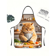 V 76503 Cartoon Cat Linen Apron ��ͨè������Χȹ�羳����