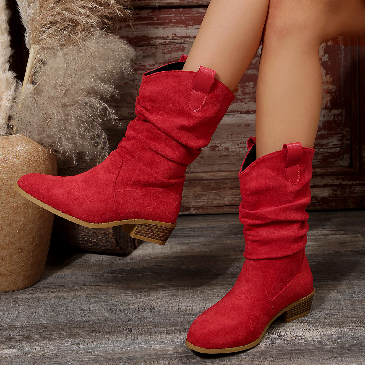 Women's Shoes 2024 autumn and winter new women's all match Martin boots fashion trend suede Martin boots large size women's boots_voghion.com