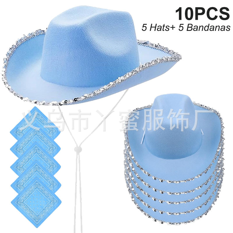Juego de 10 piezas con borde azul y plateado sin borde