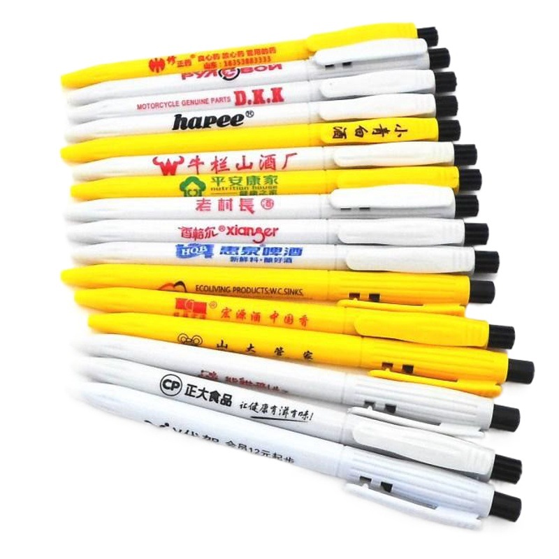 Plastic press ballpoint pen Yiwu advertising pen custom ballpoint pen 202 stationery manufacturer printable logo