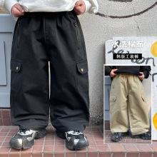 【春秋款特价清仓】2025男童春款韩版纯色长裤时尚宽松儿童工装裤