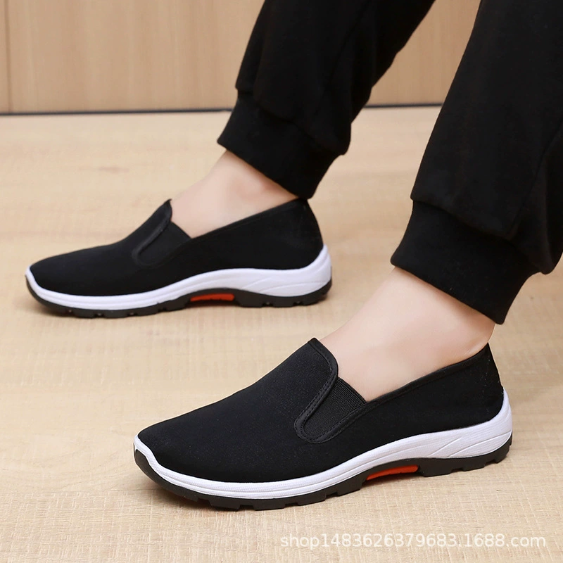 Новая старая Пекинская Тканевая обувь, мужская альпинистская мягкая подошва, нескользящая спортивная черная Тканевая обувь, обувь для защиты труда, утолщенная износостойкая с круглым горлом