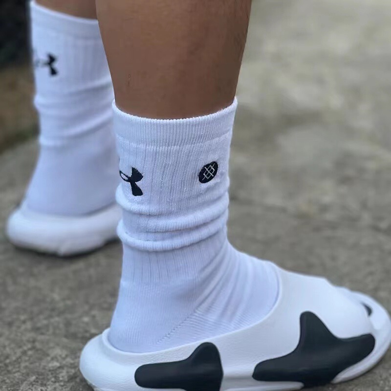 Nba Basketball Socks Ua Men's Long-Tube High-Top Player Version Same Towel Practical Training Sweat-Absorbent Anti-Slip Elite Socks