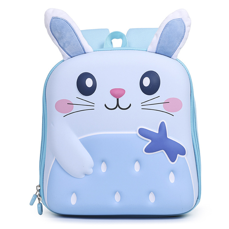 Kindergarten mochila bebé 2025 dibujos animados súper lindos conejos tridimensionales mochila escolar para niños juegan ociosos