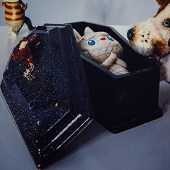 DIY Crystal Droplet Resin Coffin Storage Box Mold with Lid Halloween Table Decoration Small Kids Storage Silicone Mold