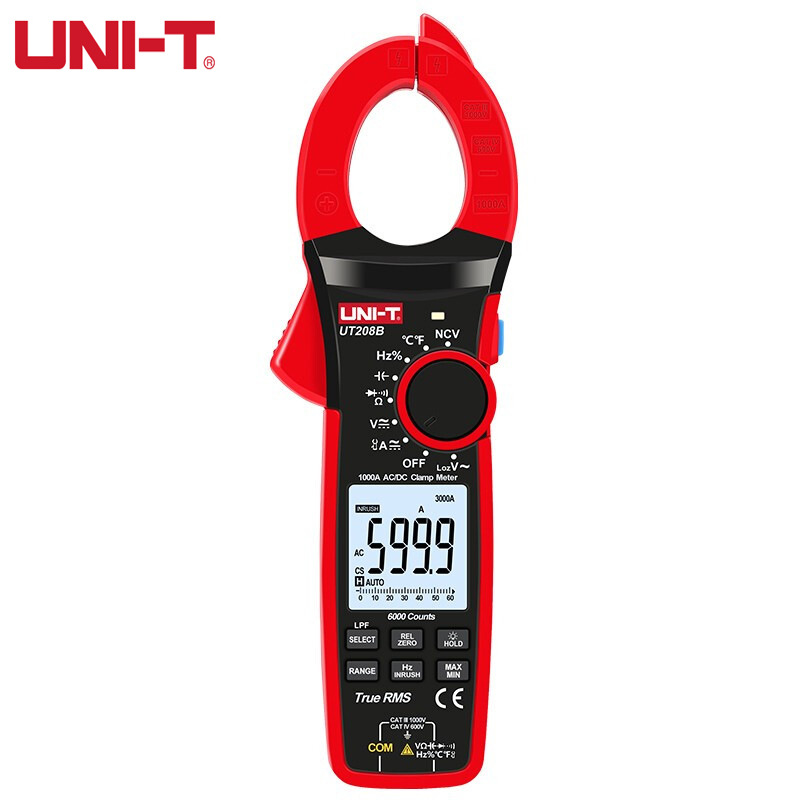 优利德UT208B钳形万用表数字交直流工业1000A真有效值钳形表35/6