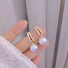 Elite earrings from pearl, silver needle, city style, high-quality style, simple and elegant design, internet celebrity, silver 925 sample, wholesale