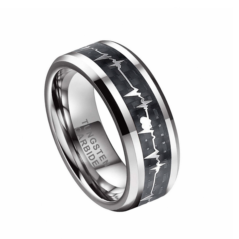 Moda popular brazalete de carbono y anillo de acero de titanio de vitamina temperamento amor pareja anillo de pulsera Chaonan suministro mayorista transfronterizo