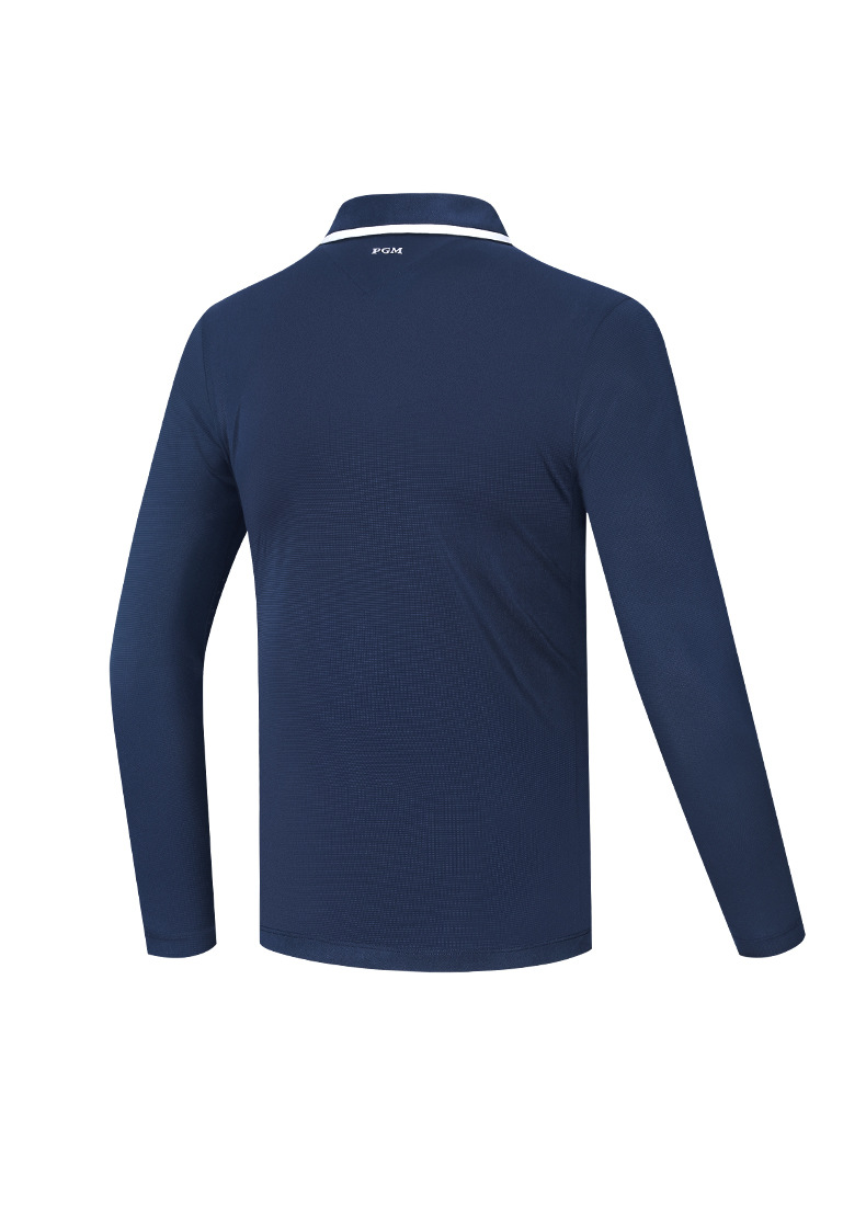 Áo thun dài tay golf nam PGM cổ polo, chất liệu co giãn thoải mái — YF526-màu trắng, YF526-màu xanh nước biển chi tiết 13