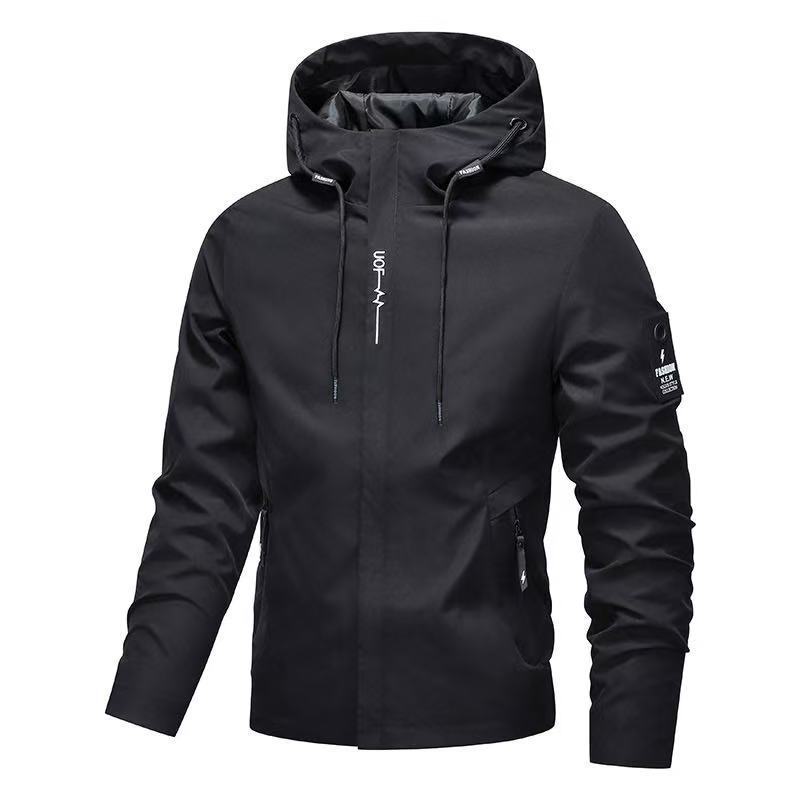 European Size Cross-Border Men's New American-Style Trendy Jacket, Spring and Autumn Hooded Casual Fashion Jacket for Men