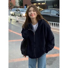 ����chic�n�挒�ɺ�ɫ�_���l��Ů�¿�oversize��a�ٴ��Bñ����Ů