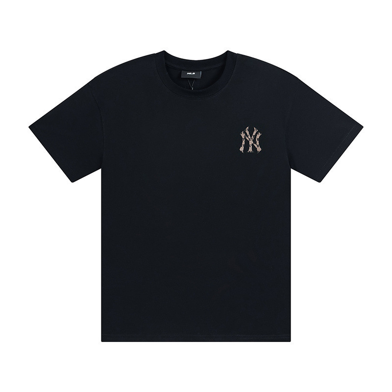高バージョン.MLB レトロ老眼トレンドカップル春夏同スタイルラウンドネック刺繍万能ルーズ半袖Tシャツ|undefined