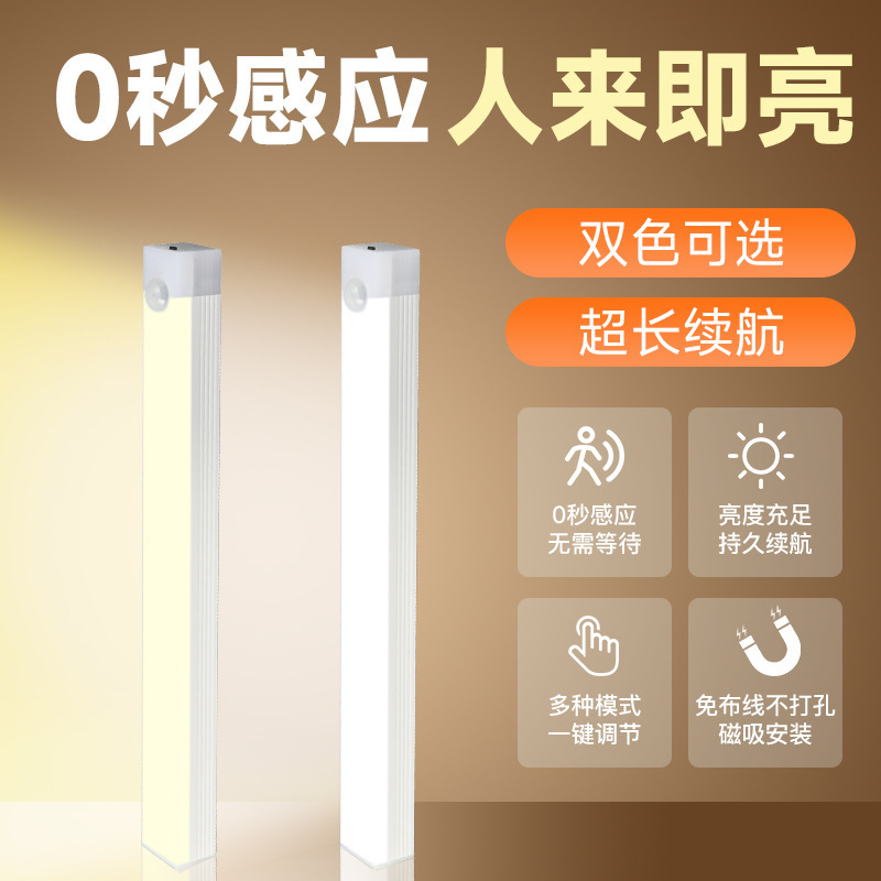 Rechargeable Motion Sensor Light That Turns on When Someone Comes, Automatic Night Sensor Light for Hallways and Entryways, No-Wiring Light Strip