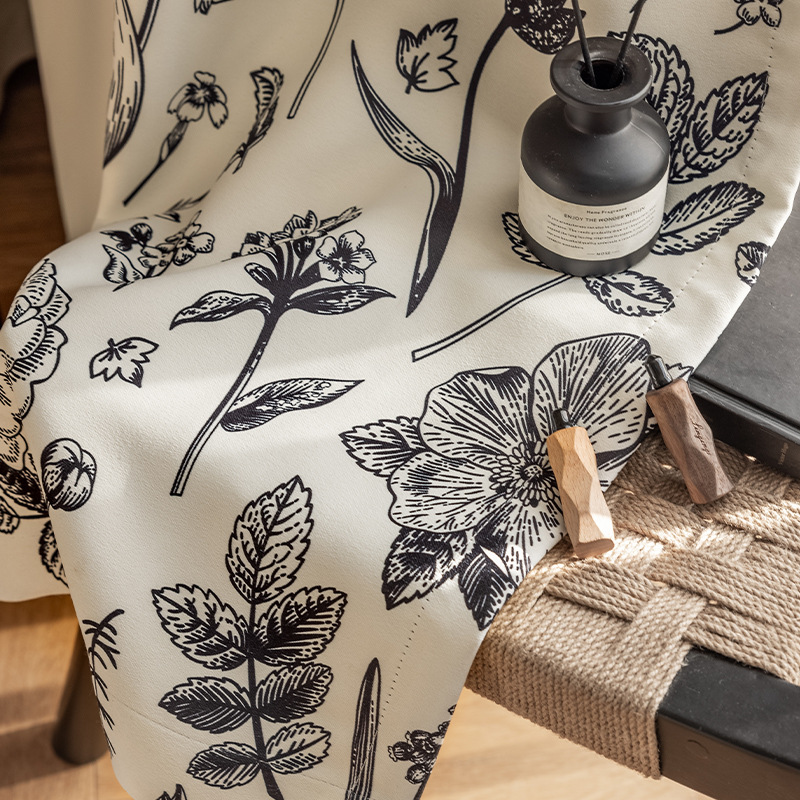 Retro francés crema impresión de viento de color mosaico Cheney Jacquard cortina de sombra sala de estar dormitorio cortina Shaoxing al por mayor