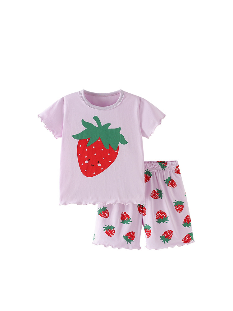 Malwee niñas dos piezas de verano nuevo estilo europeo y americano para niños de cuello redondo de manga corta ropa infantil casual conjunto casual
