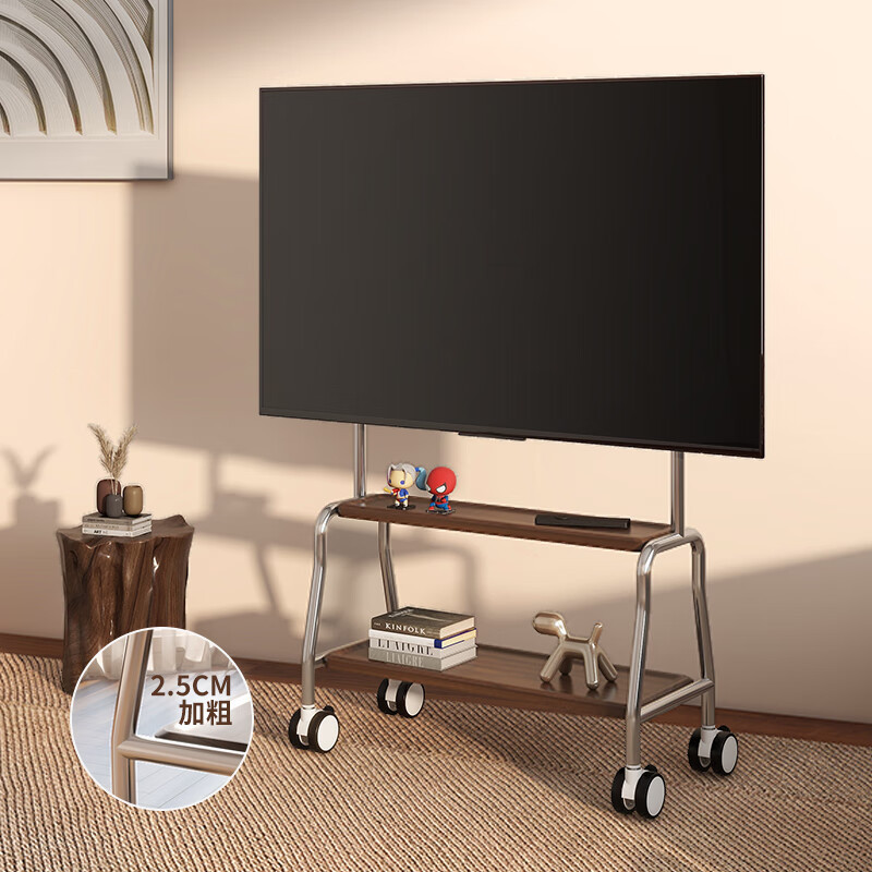 Soporte de piso artístico Soporte de TV extraíble Cochecito de pie con ruedas 32-75 pulgadas para uso doméstico image 4