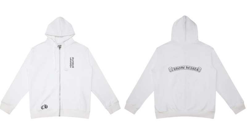 24ss年新款高品质Chrome Hearts 马蹄十字架连帽拉链卫衣工厂批发|undefined