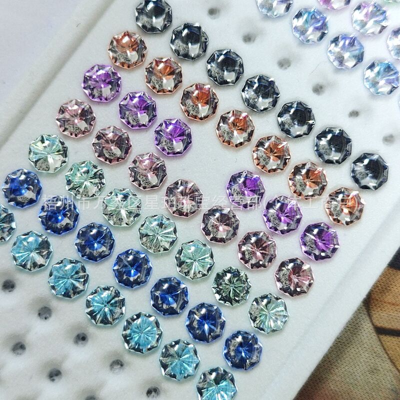 5A Octagonal Waterdrop Jellyfish Cut Zirconia Original Color Gradient Dly Earrings Inlaid with High-Luster Loose Stones Mint Green in Stock