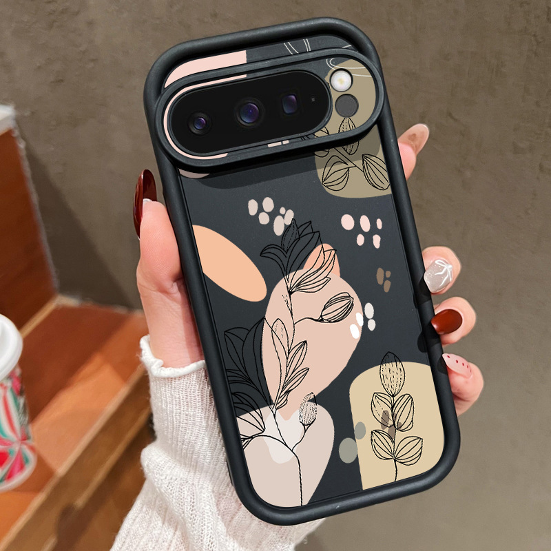 INS风适用谷歌Pixel9Pro白玉兰花手机壳7PRO 8A线条花朵防摔保套|undefined