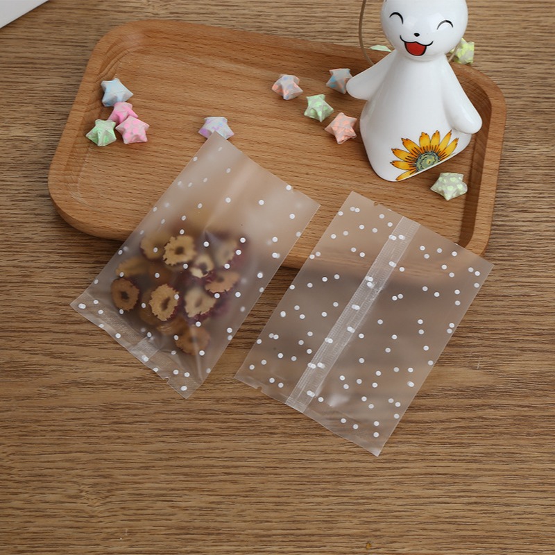 现货磨砂半透明圆点机封袋自封袋食品级零食月饼花茶饼干包装袋