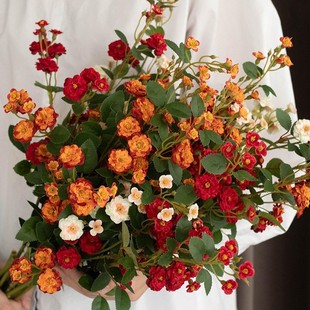 Little Rose Simulation Flower Light Luxury Home Decoration Table Flower Hotel Wedding Photography Poor Pseudo -Flower Fall Flower Bouquet