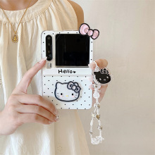 卡通黑色波点KT猫适用华为PuraX手机壳折叠屏mixflip2保护套荣耀