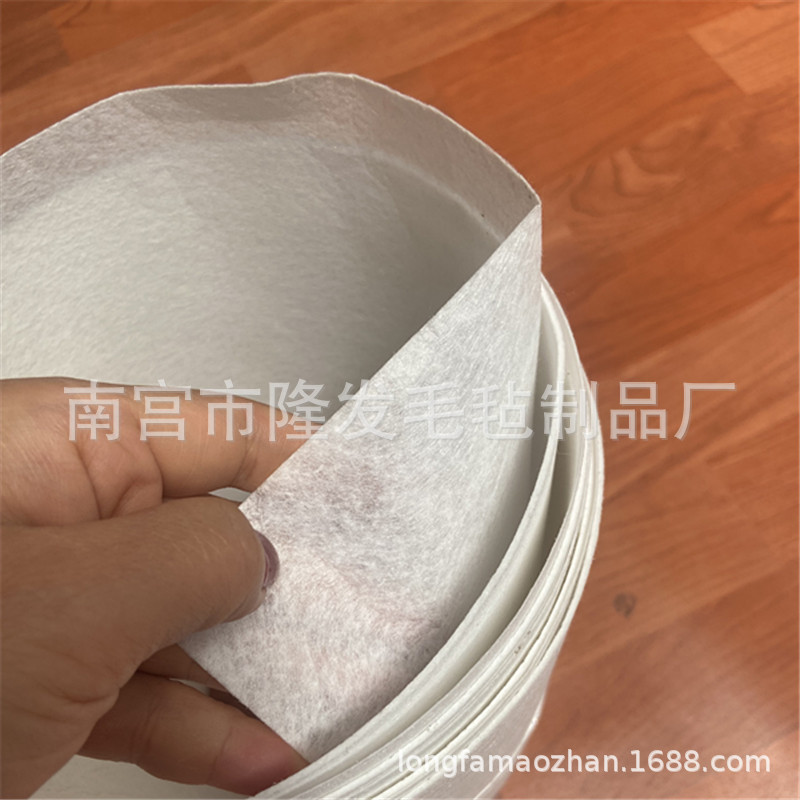 白色软毛毡布 防尘透水针刺棉无纺布 工业液体过滤pet针刺毛占