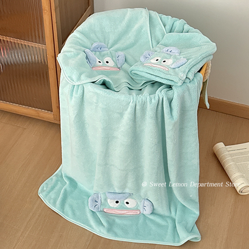 Household Adult Bath Thickened Coral Plush Wrap Towel Children's Water Absorbent Quick-drying Towel Three-piece Set Cute Bath Towel for Women