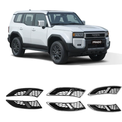 Suitable for 24-25 Toyota Prado Lc250 Front Bumper Fog Light Decorative Frame Air Intake Insect-Proof Net Accessories