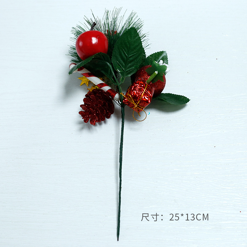 Simulación de frutas de Navidad arco de fruta roja fruta de Navidad árbol de Navidad pinos colgante atmósfera suministros de decoración